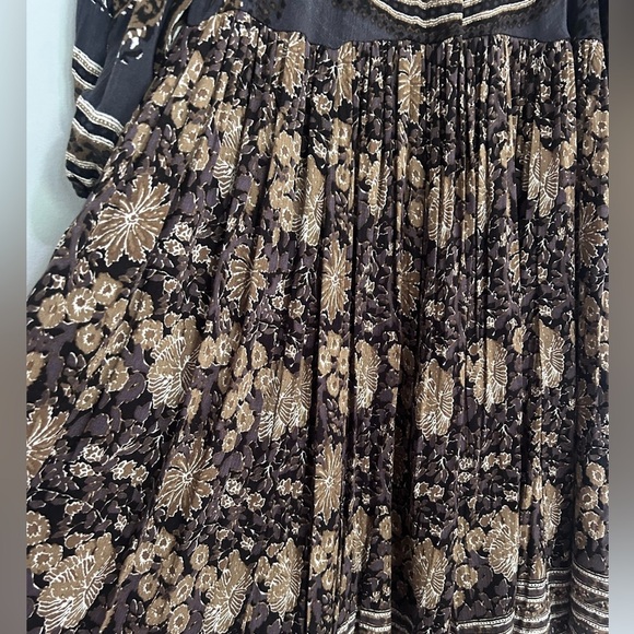 Free People Boho Floral Paisley Peasant Dress NWT Size Medium Cottagecore Hippie - Picture 5 of 8